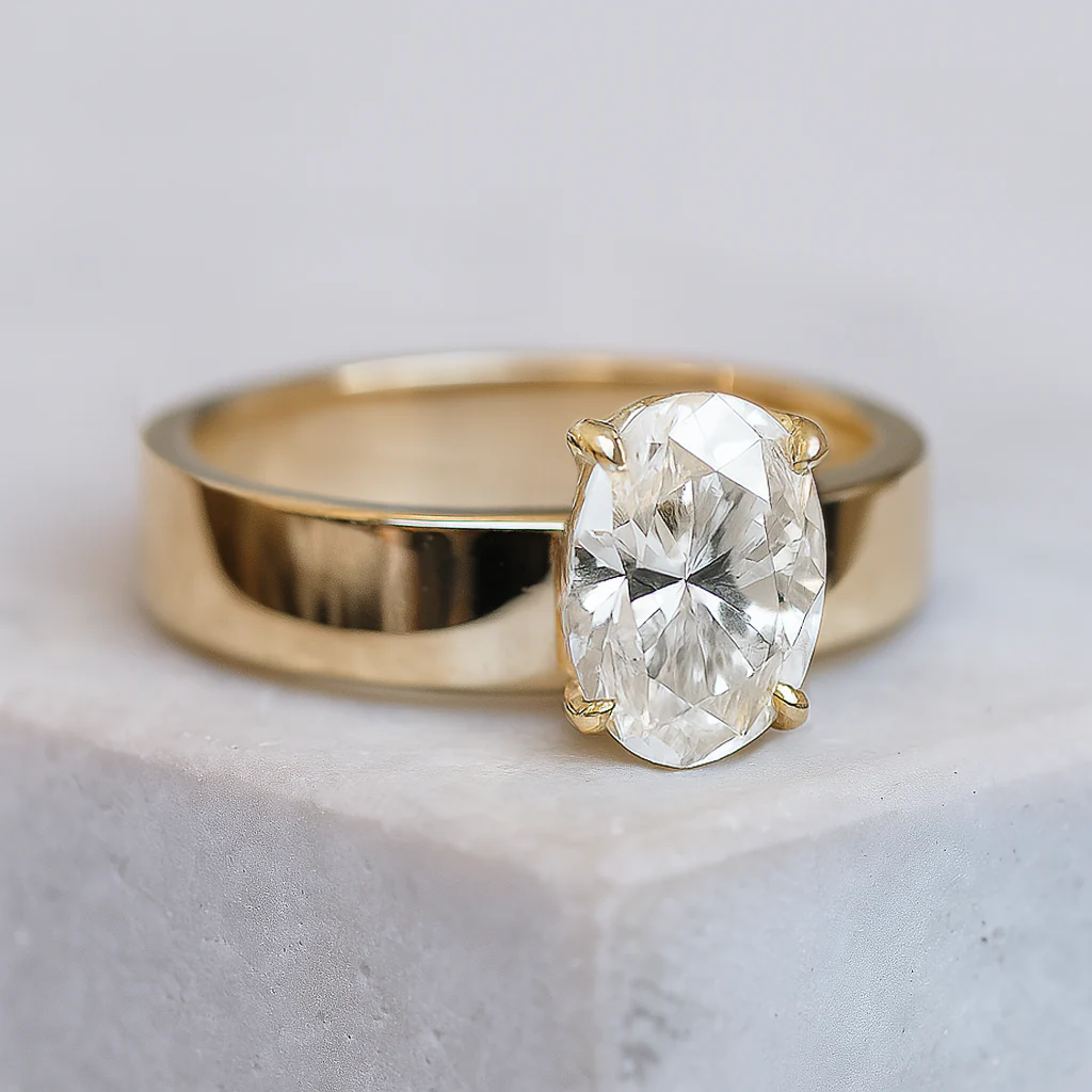 1ct Vertical Oval Diamond Ring | One Of A Kind - Image 4