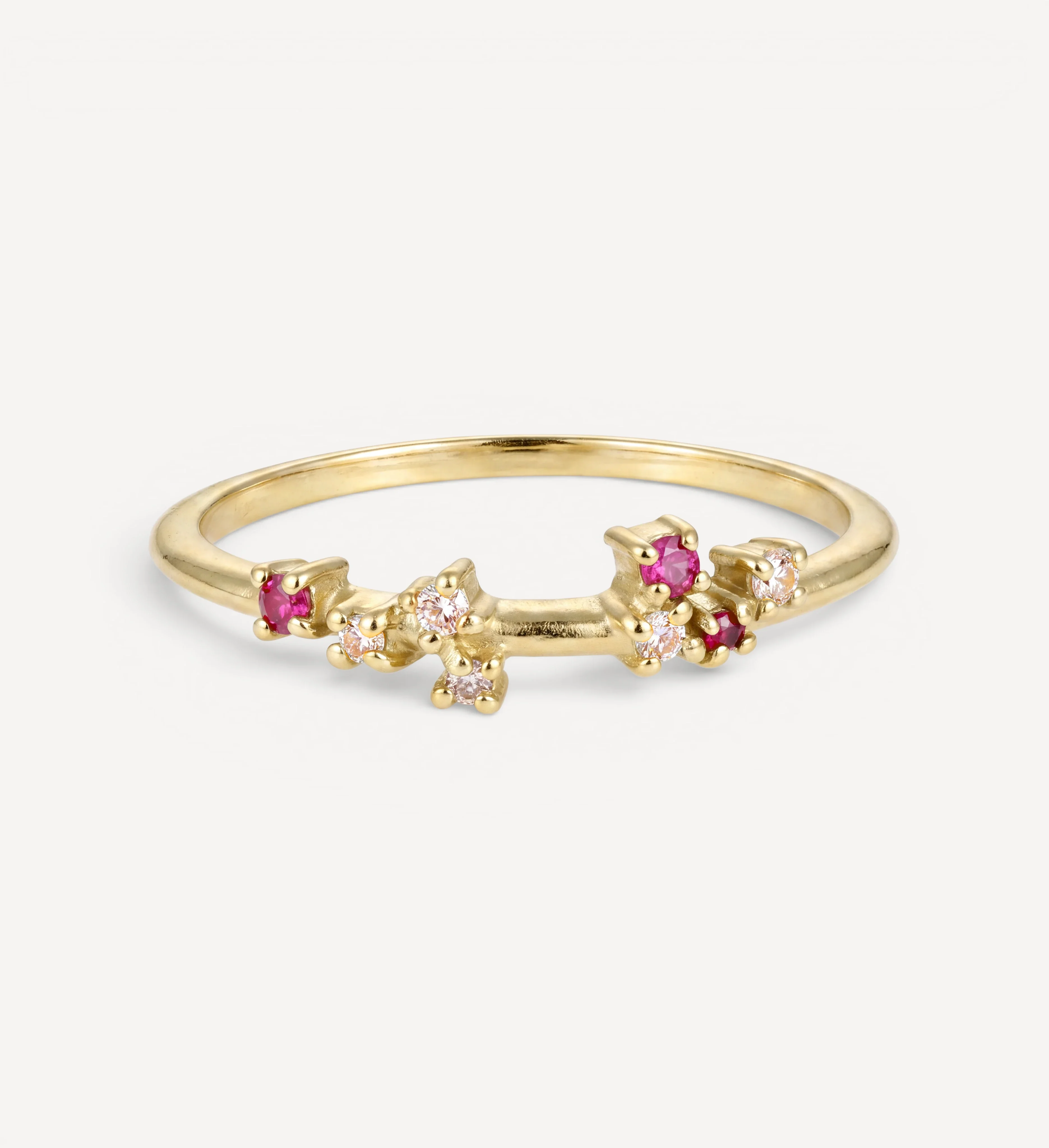Ayla ring | rubies & champagne diamonds
