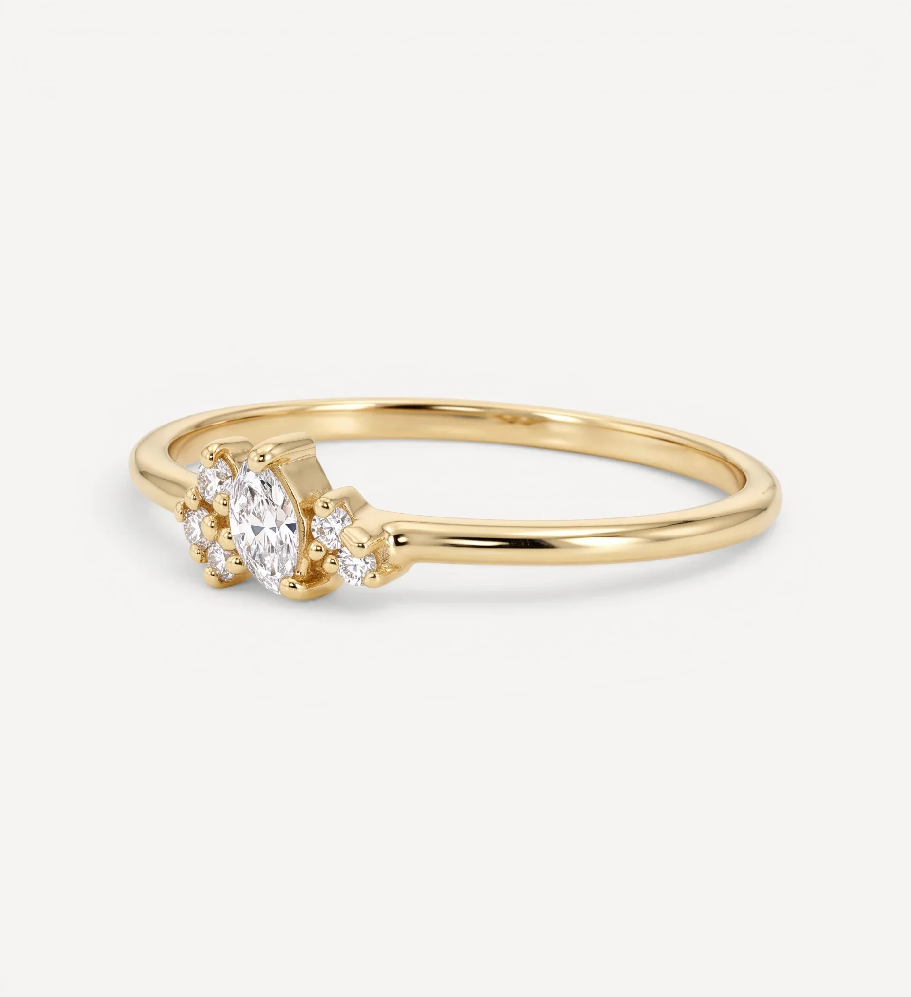 Crescent Moon Ring | white diamonds - Image 3