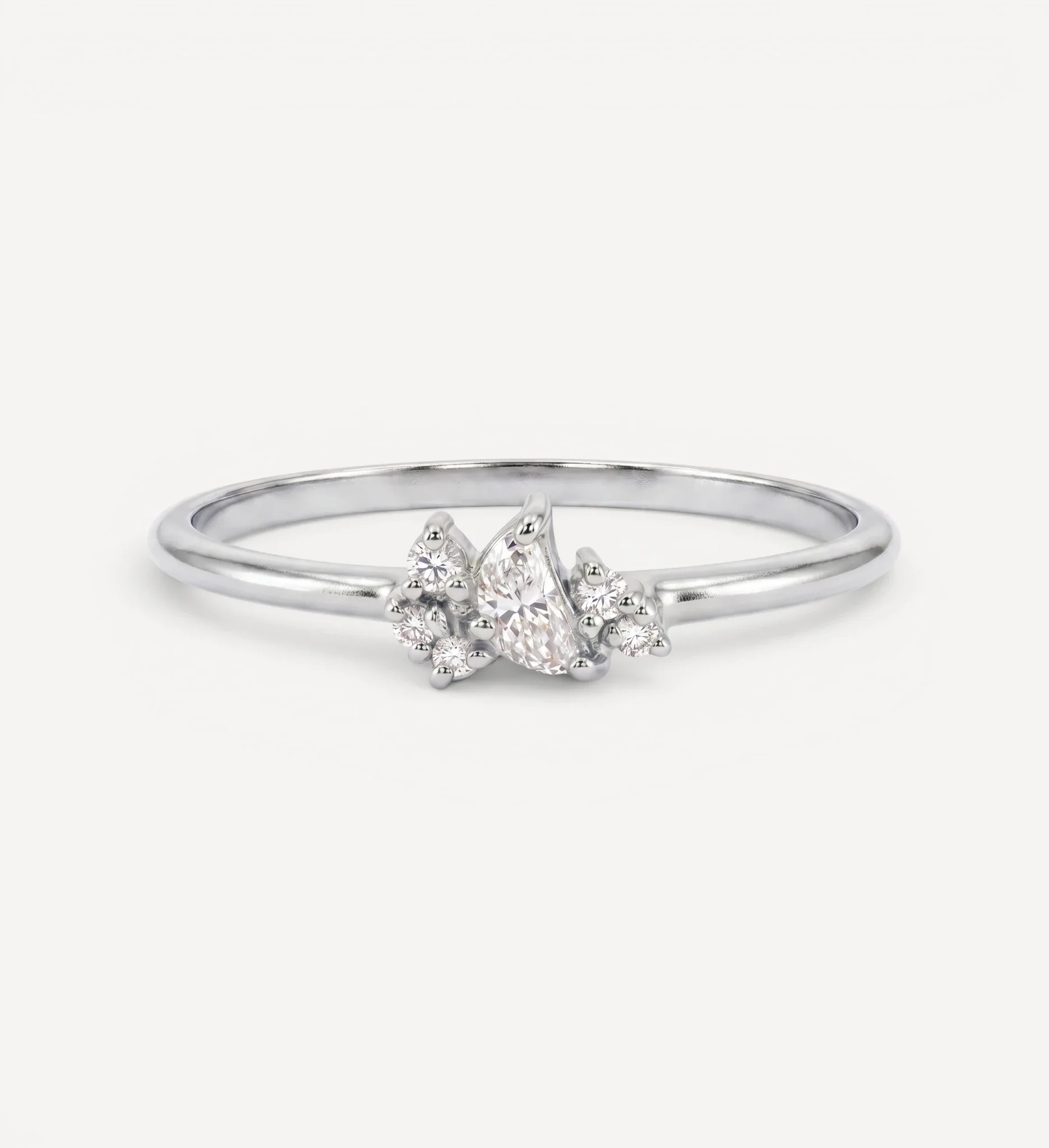 Crescent Moon Ring | white diamonds - Image 7