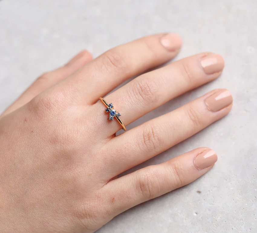 Dela Cluster ring | sapphire - Image 2