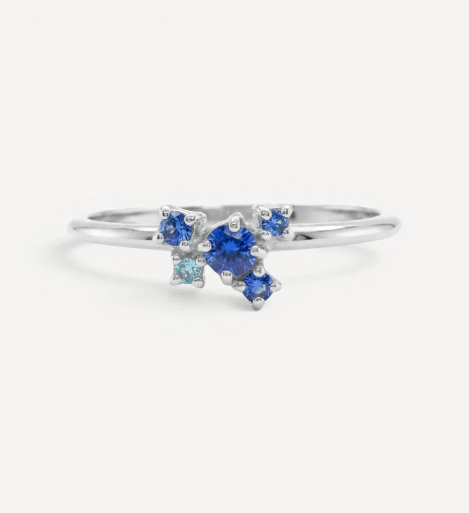 Dela Cluster ring | sapphire - Image 4