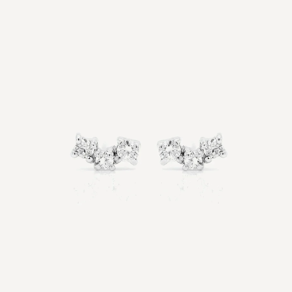 Diamond Cluster studs | white diamond - Image 3