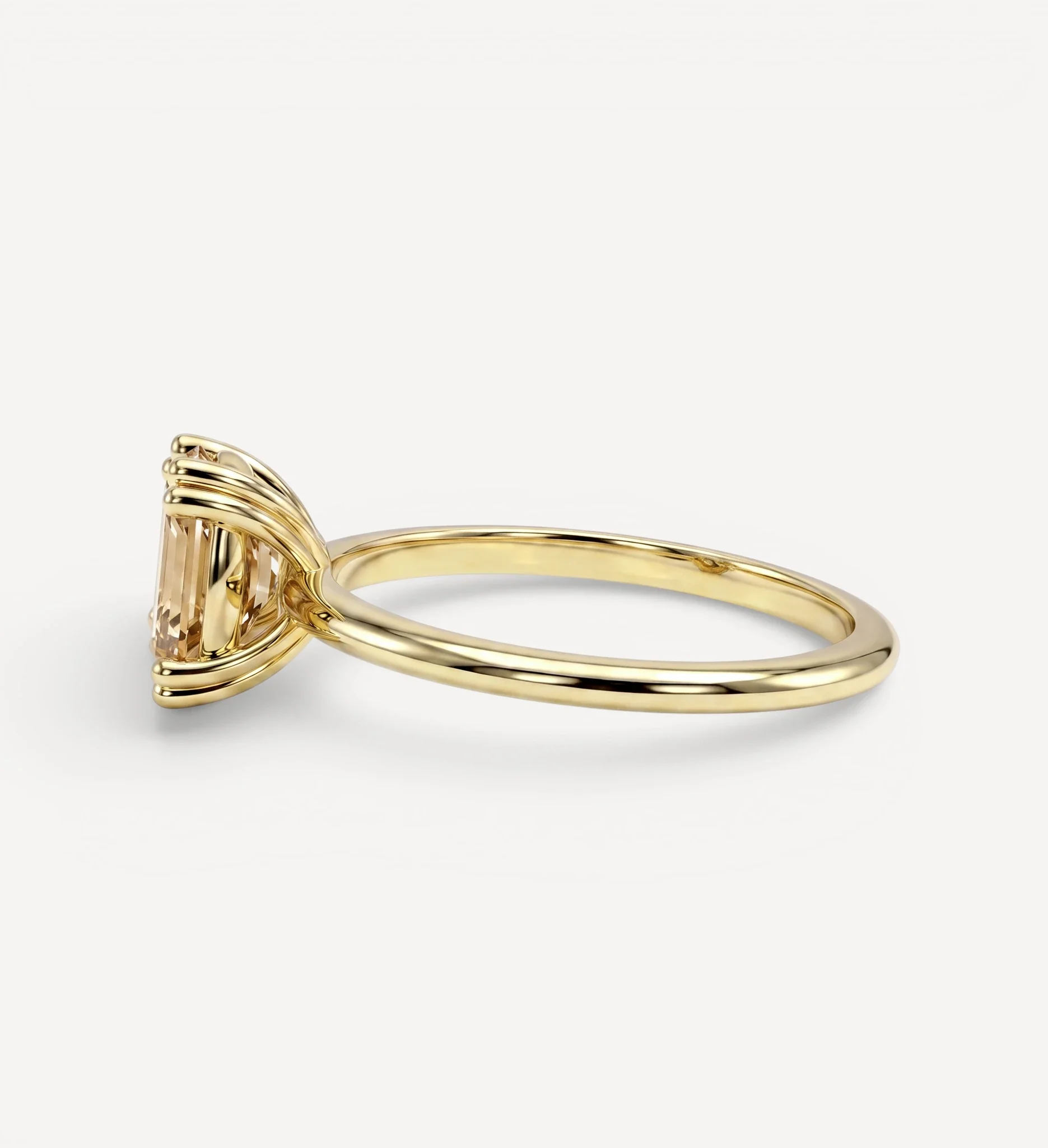 Emerald Solitaire | champagne diamond - Image 4