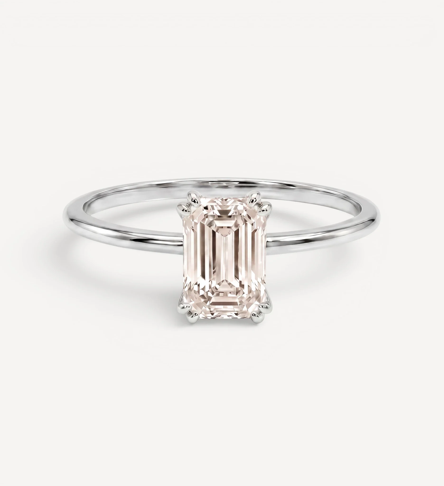 Emerald Solitaire | champagne diamond - Image 5