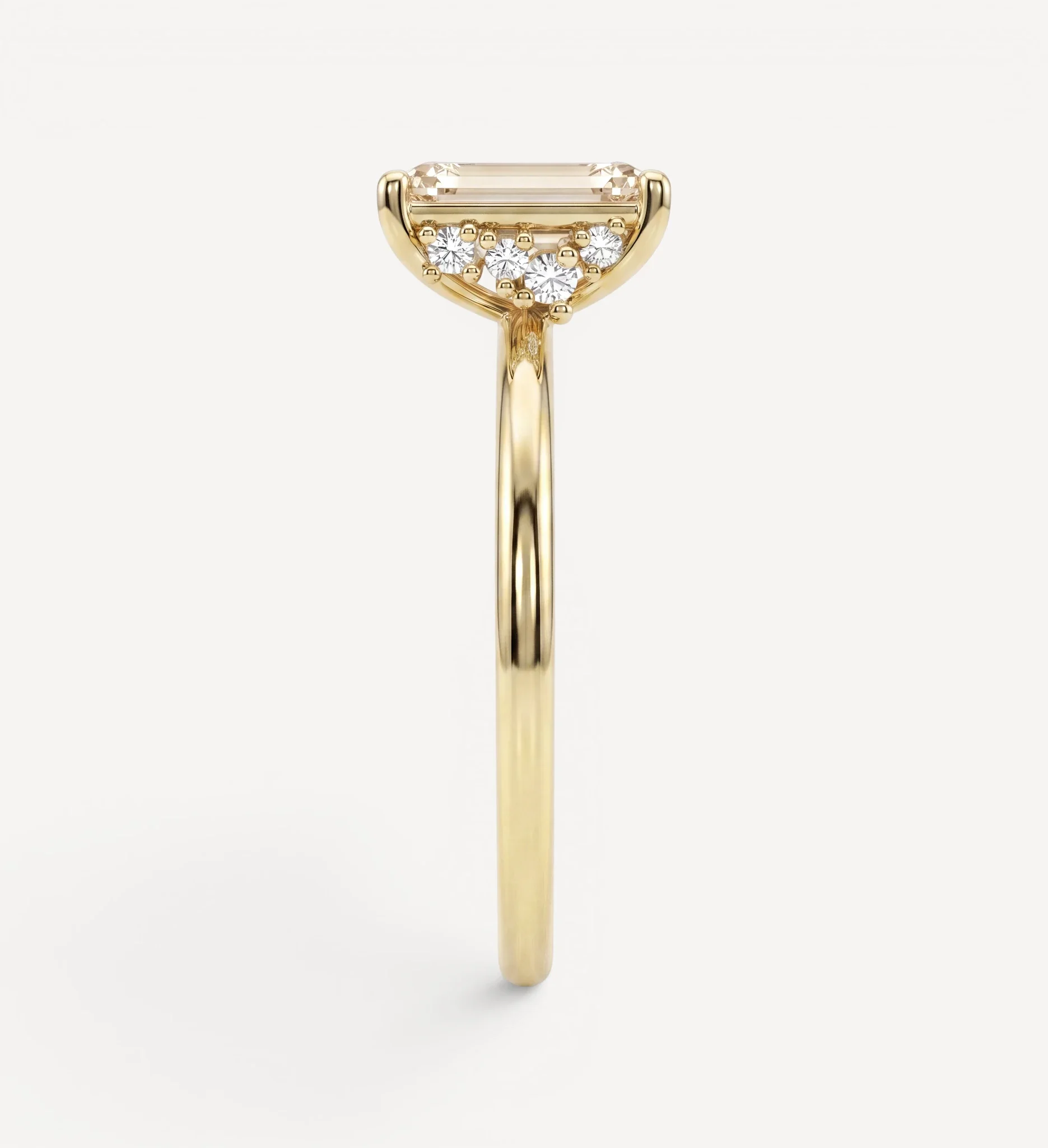 Flora ring | emerald champagne diamond - Image 3