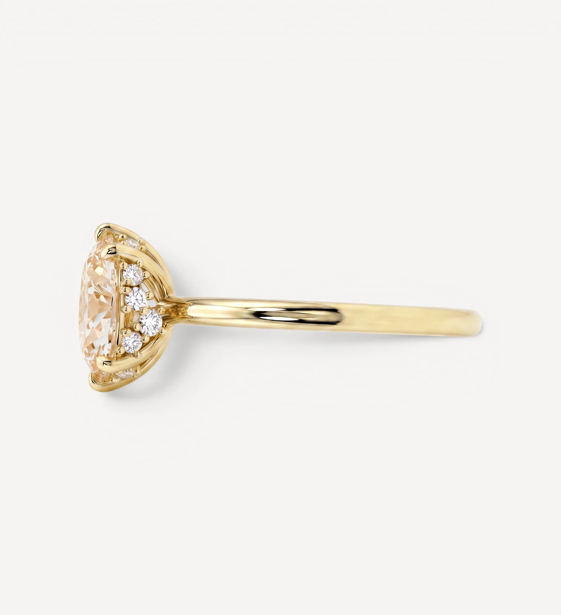 Flora ring | oval champagne diamond - Image 3