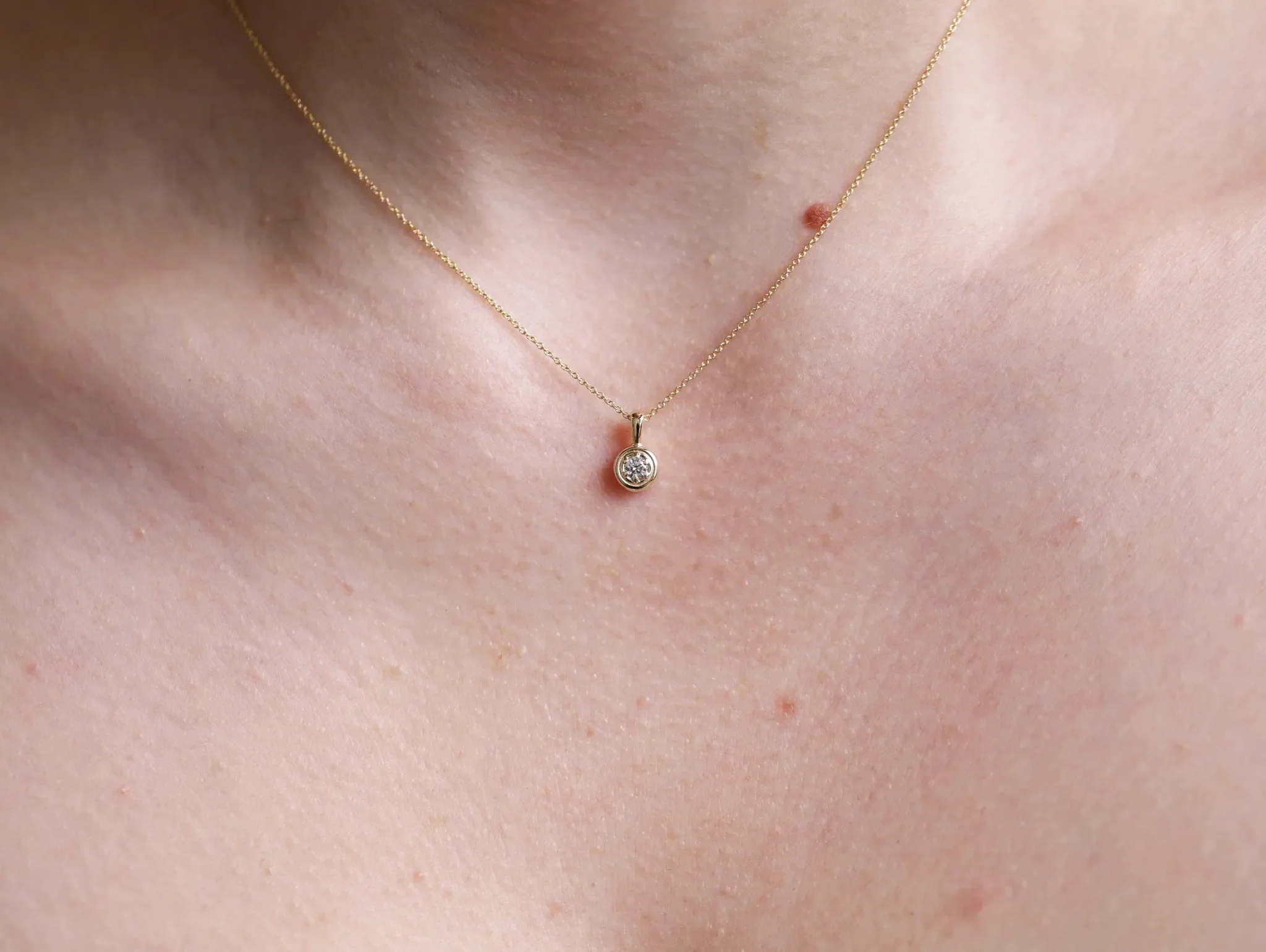 Petite Flow Necklace | Round Diamond - Image 2