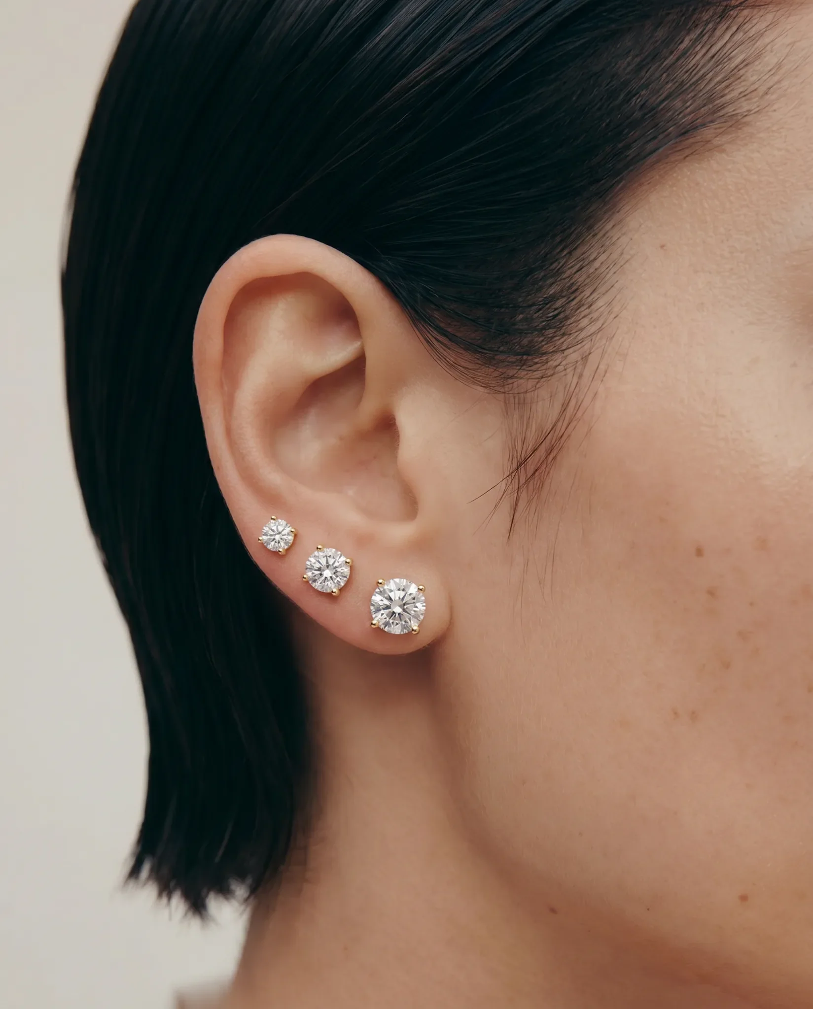 Grace Diamond Studs | Round - Image 2