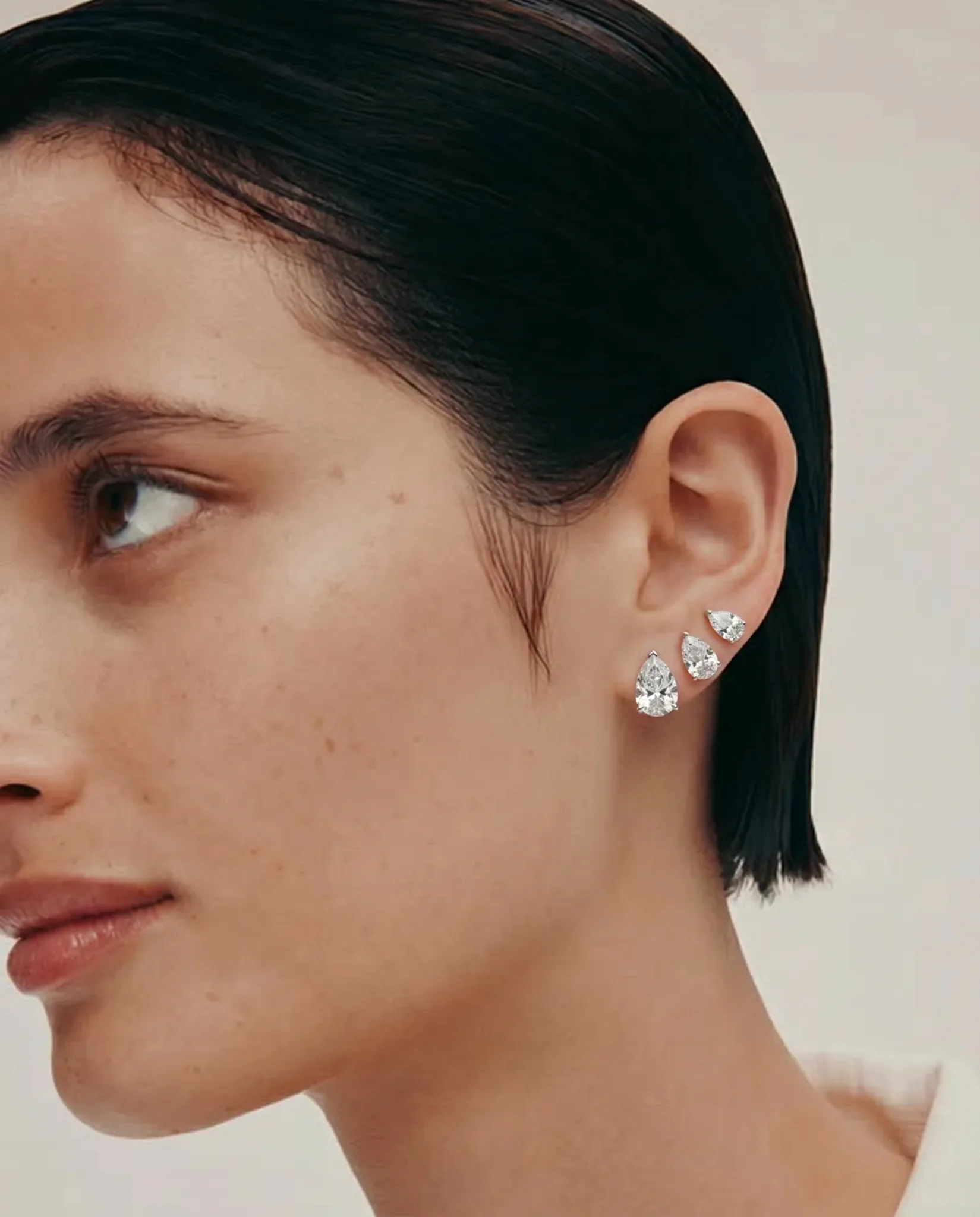 Grace Diamond Studs | Pear - Image 2