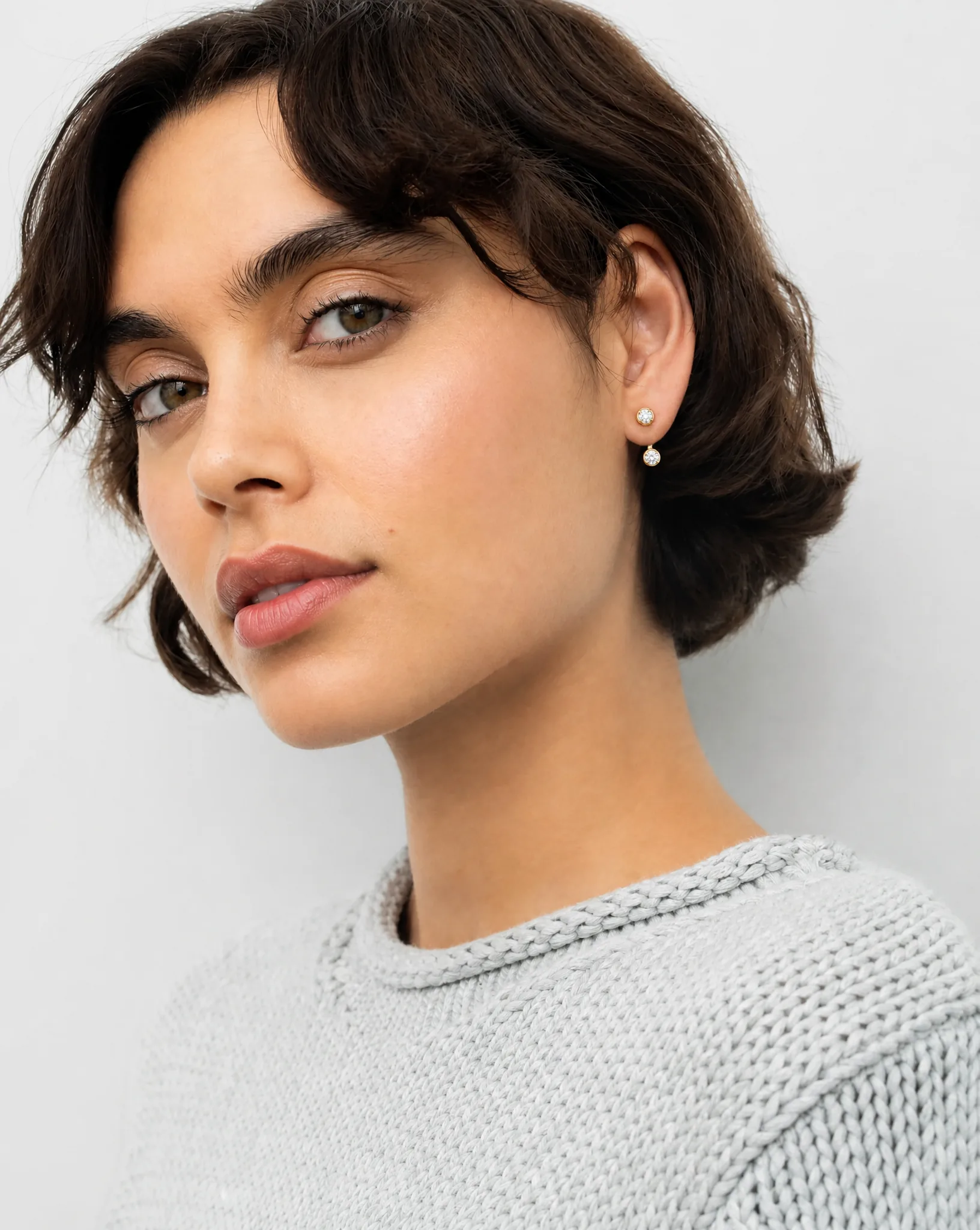 Giulia Diamond Studs | diamond with jacket - Image 3