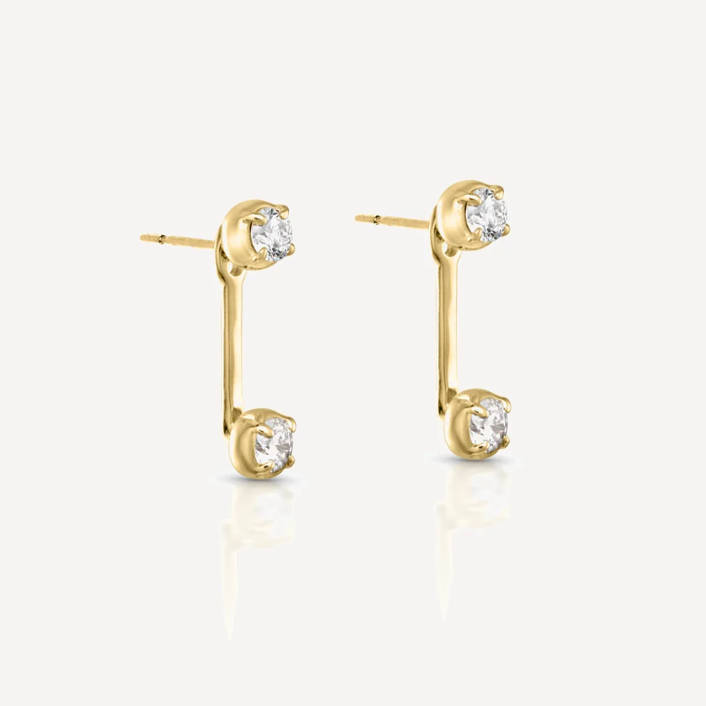 Giulia Diamond Studs | diamond with jacket - Image 4