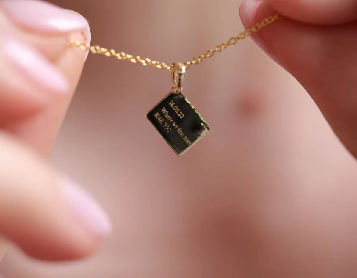 Vintage Love Letter Necklace | Engraved - Image 3