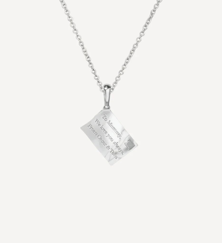 Vintage Love Letter Necklace | Engraved - Image 8