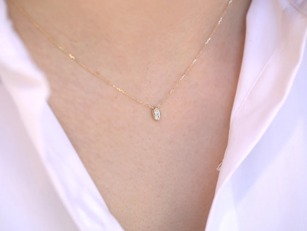 Marquise Slider Necklace | Medium Diamond - Image 3