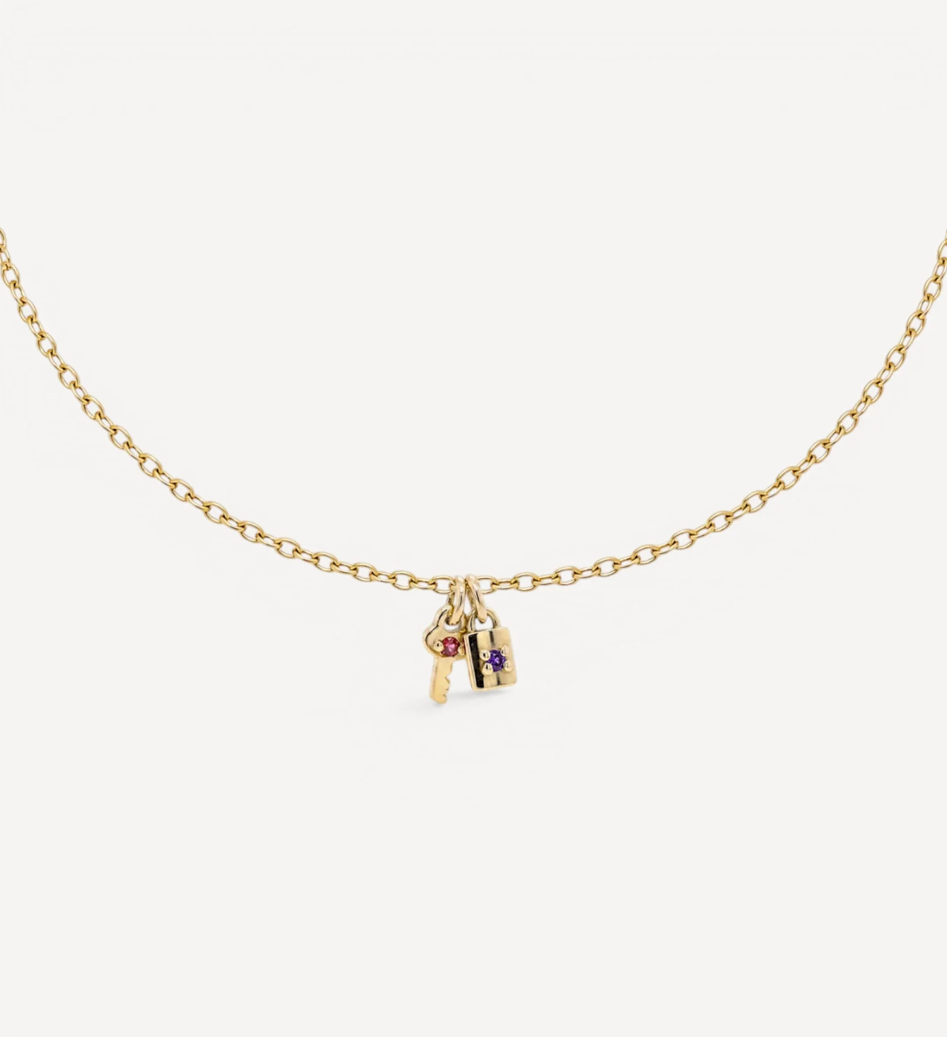 Mini Key & Padlock Bracelet | birthstone - Image 4