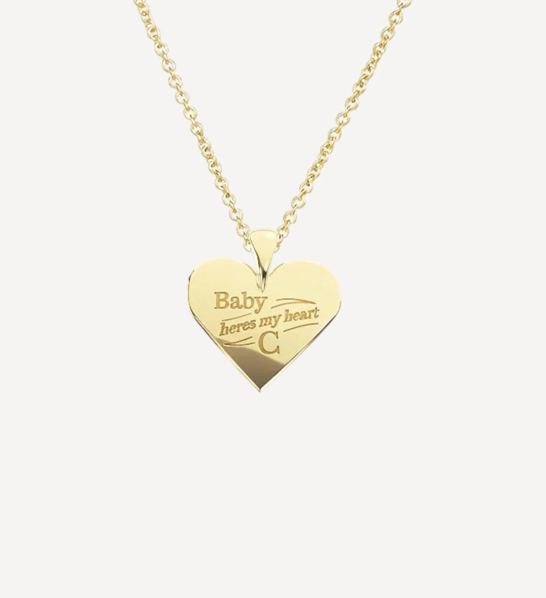 Baby Here's My Heart Necklace | Engraved Initial - Image 4