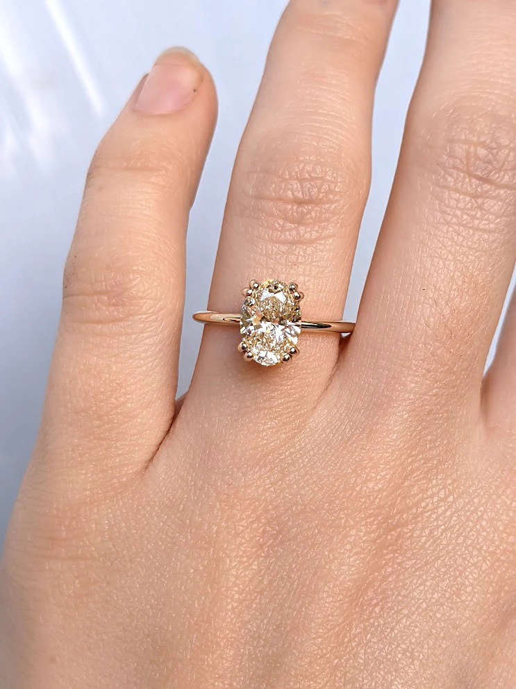 Oval Solitaire | champagne diamond - Image 3
