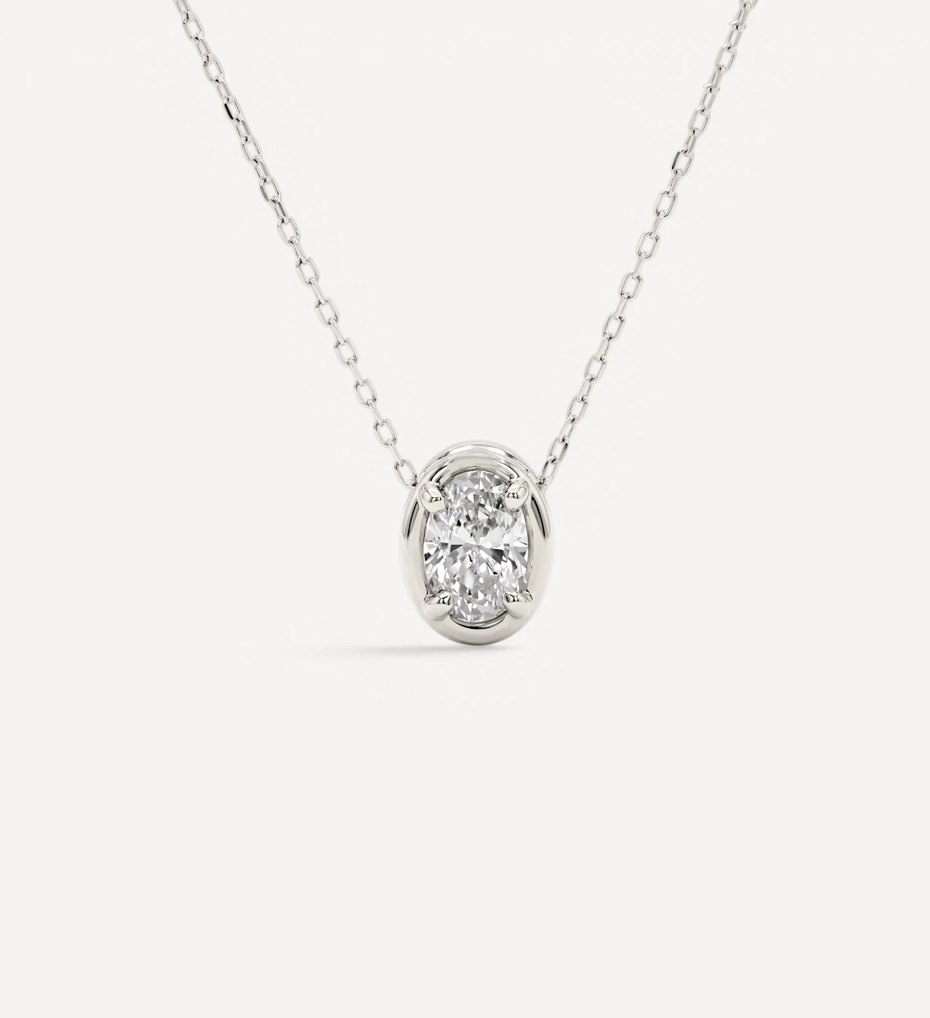 Oval Slider Necklace | Large Diamond - Image 5