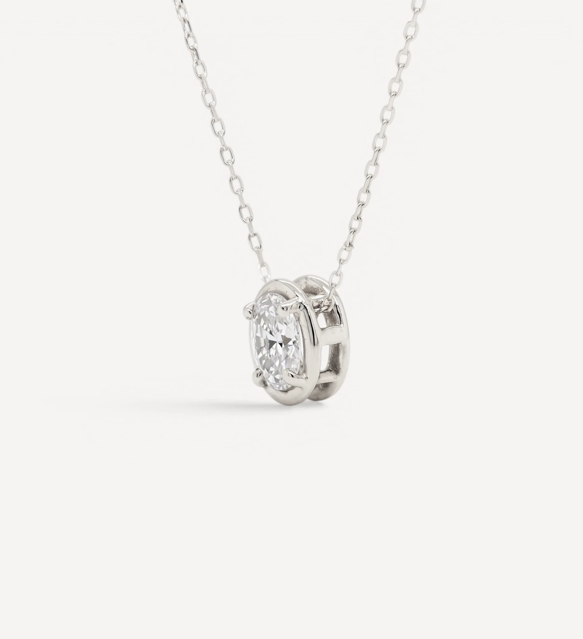 Oval Slider Necklace | Large Diamond - Image 6