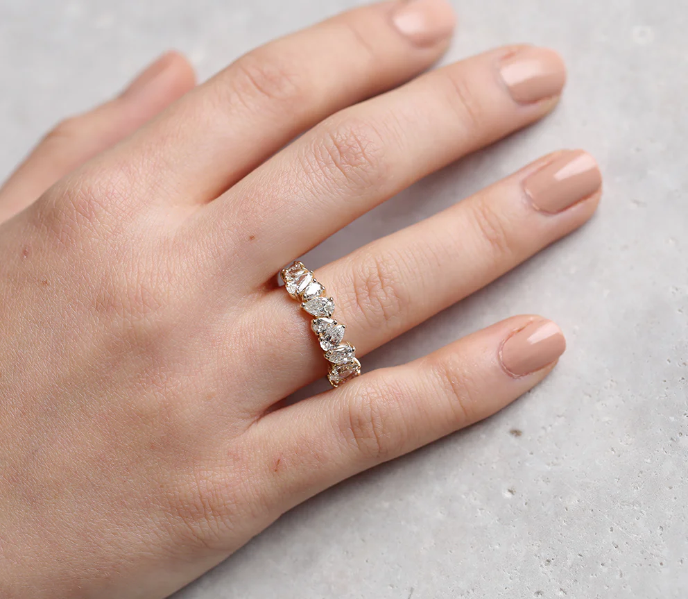 Pear Cluster Eternity ring | diamond - Image 3