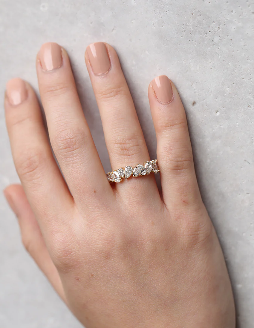 Pear Cluster Eternity ring | diamond - Image 4