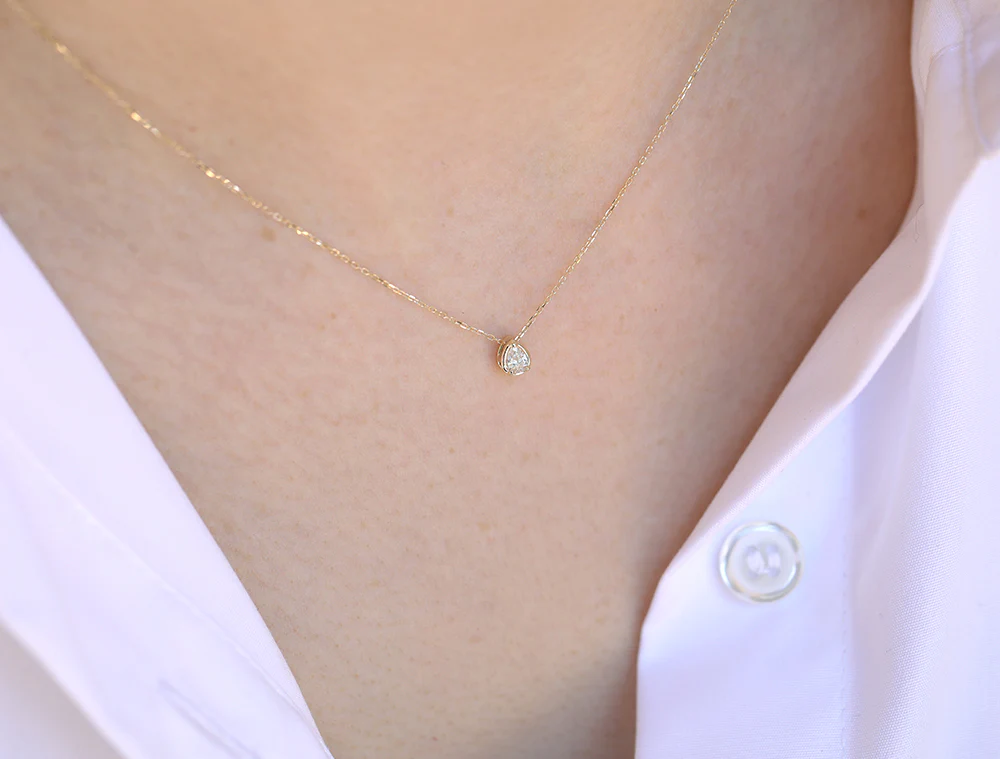 Pear Slider Necklace | Medium Diamond - Image 3