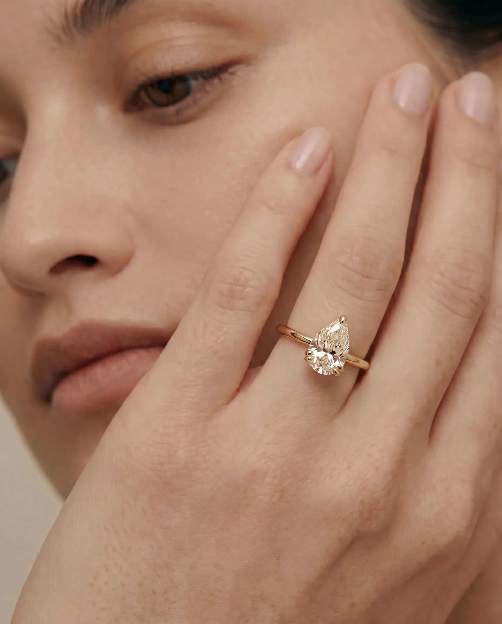 Pear Solitaire | champagne diamond - Image 2