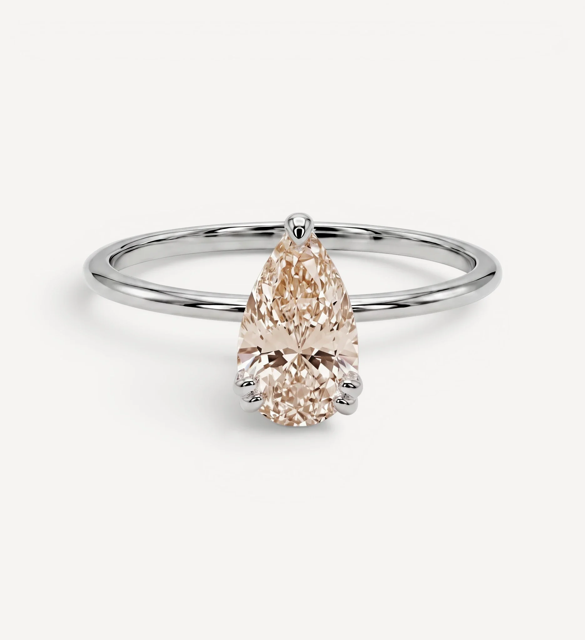 Pear Solitaire | champagne diamond - Image 4