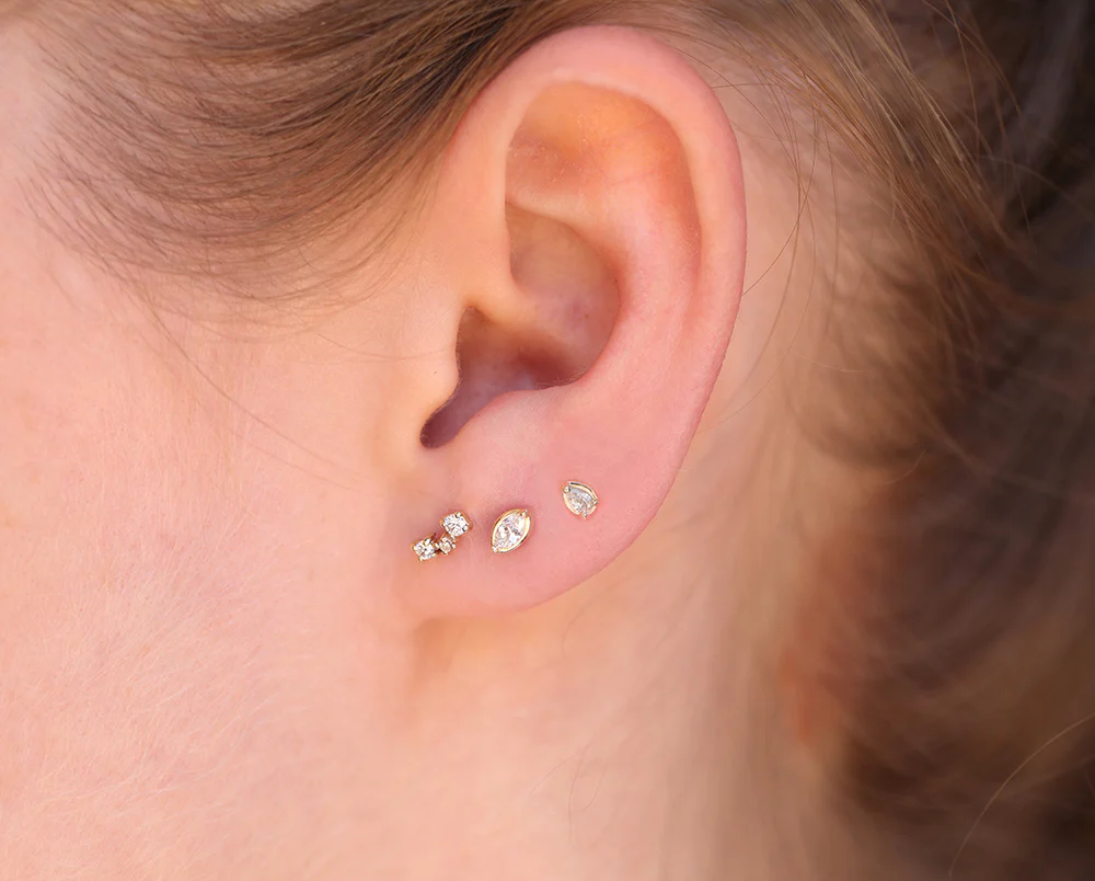 Petite Pear Diamond Studs - Image 4