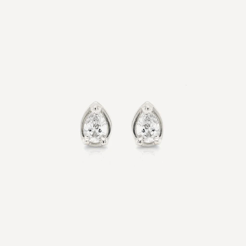 Petite Pear Diamond Studs - Image 5