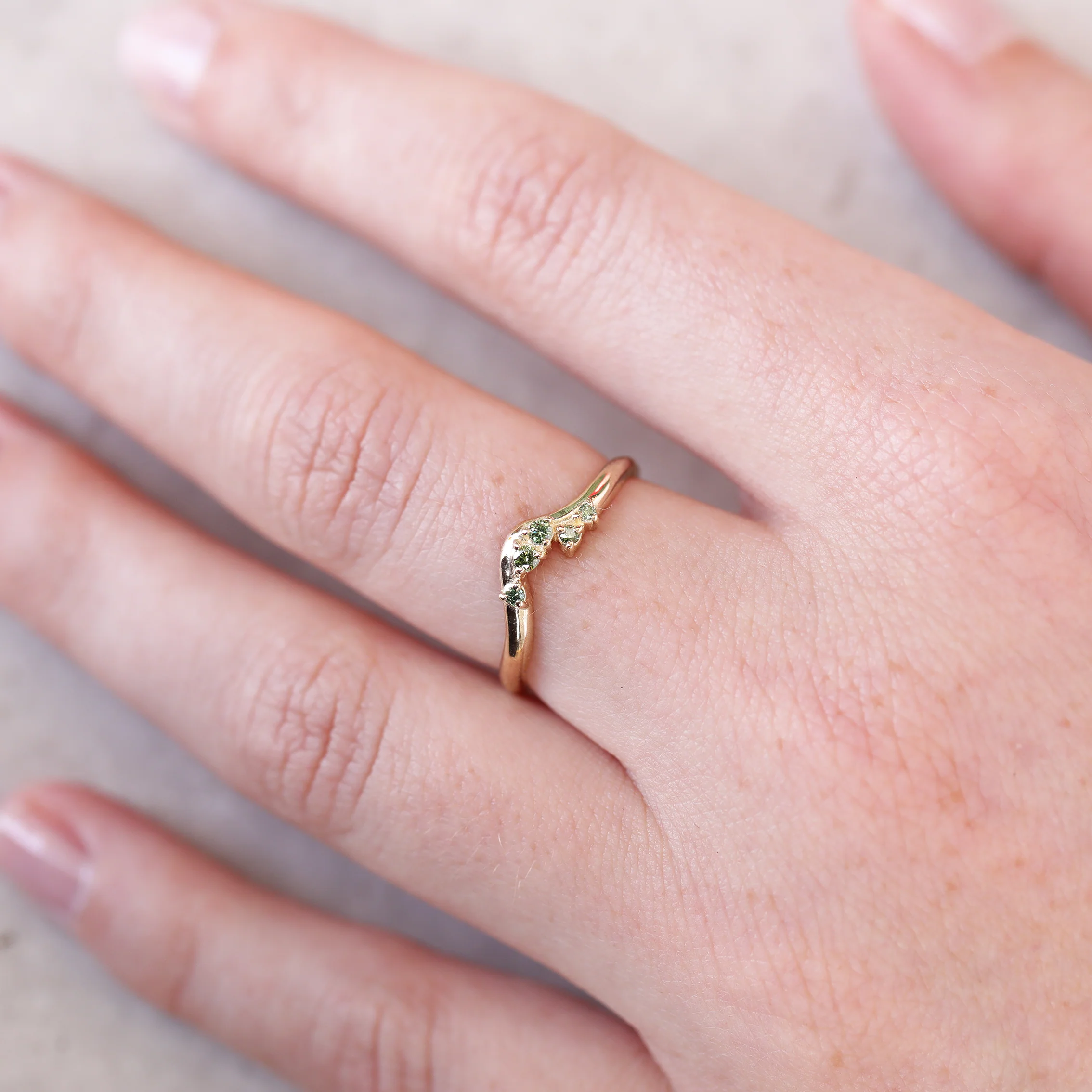 Poe Ring | green diamonds - Image 3