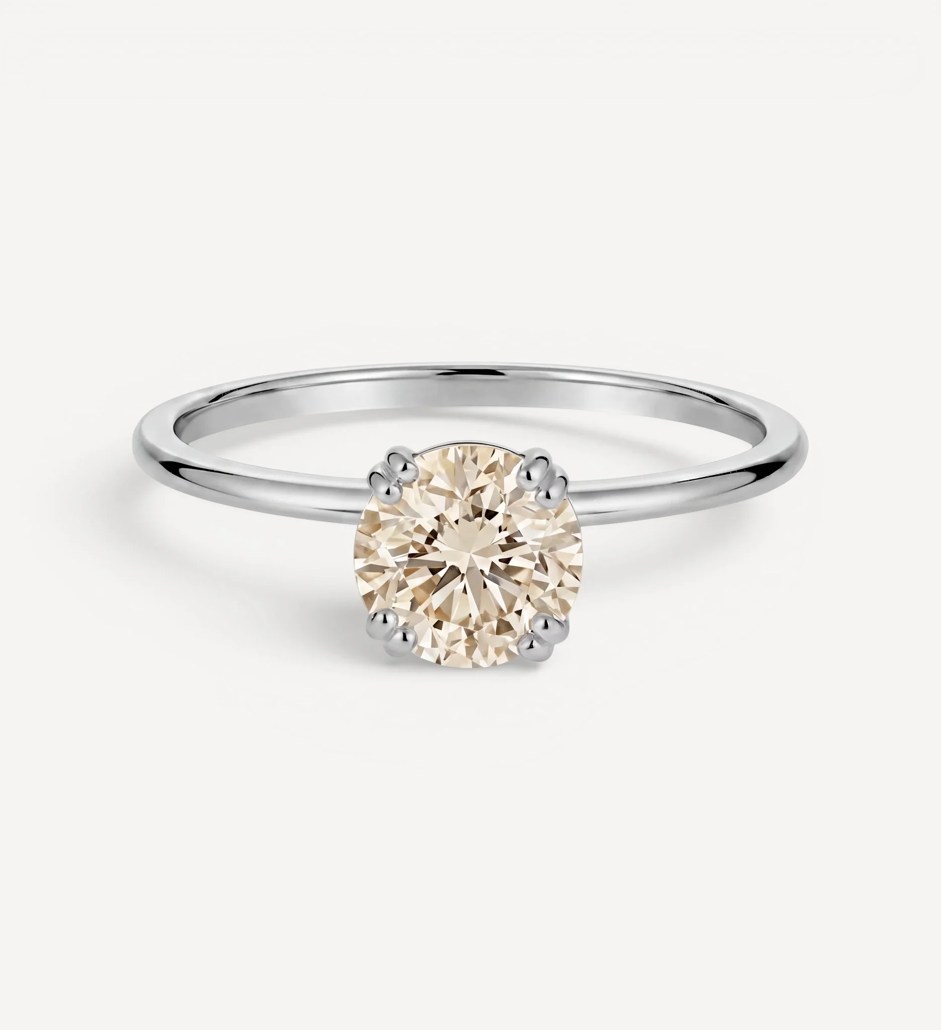 Round Solitaire | champagne diamond - Image 4