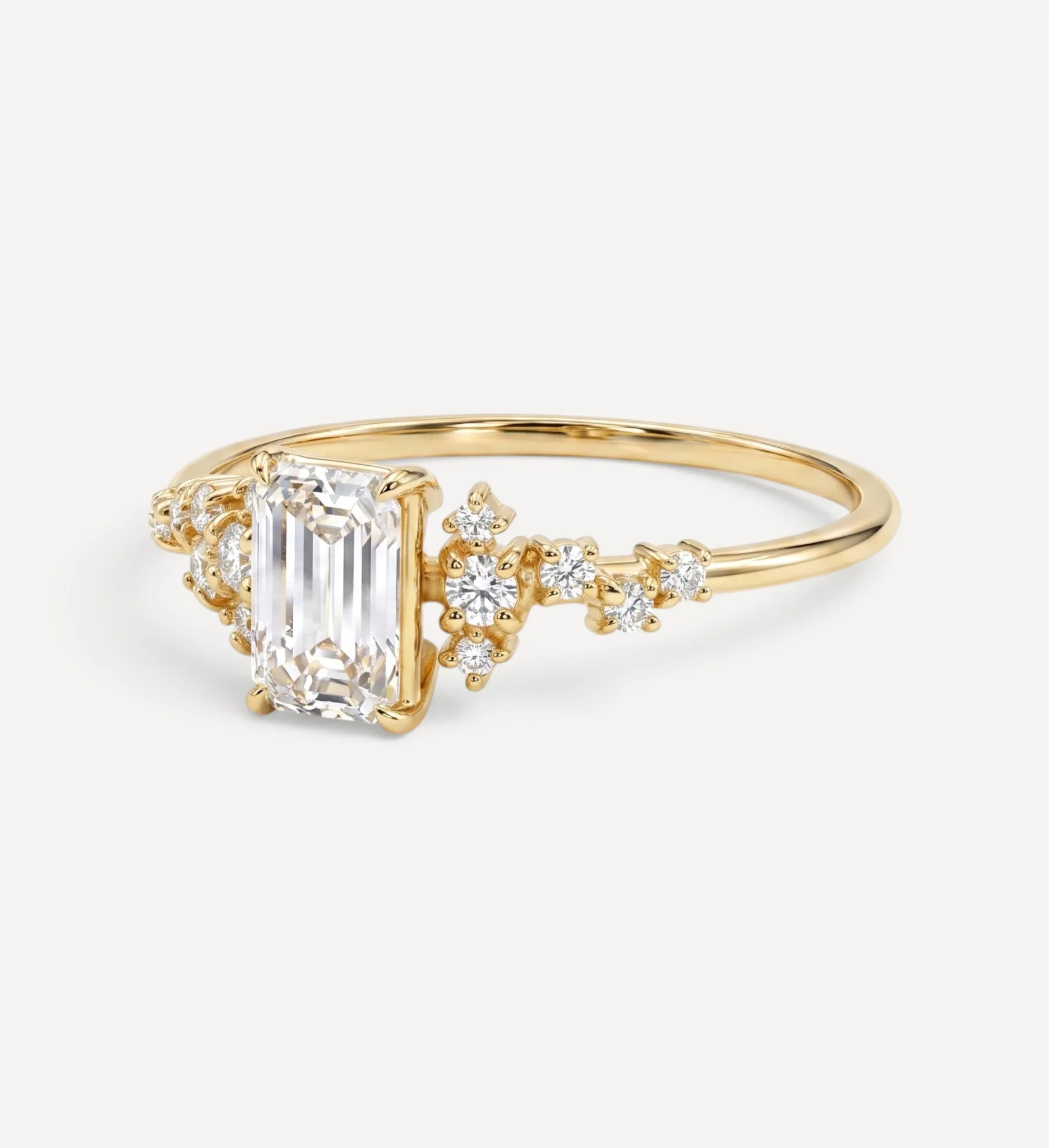Selene ring | emerald diamond - Image 5