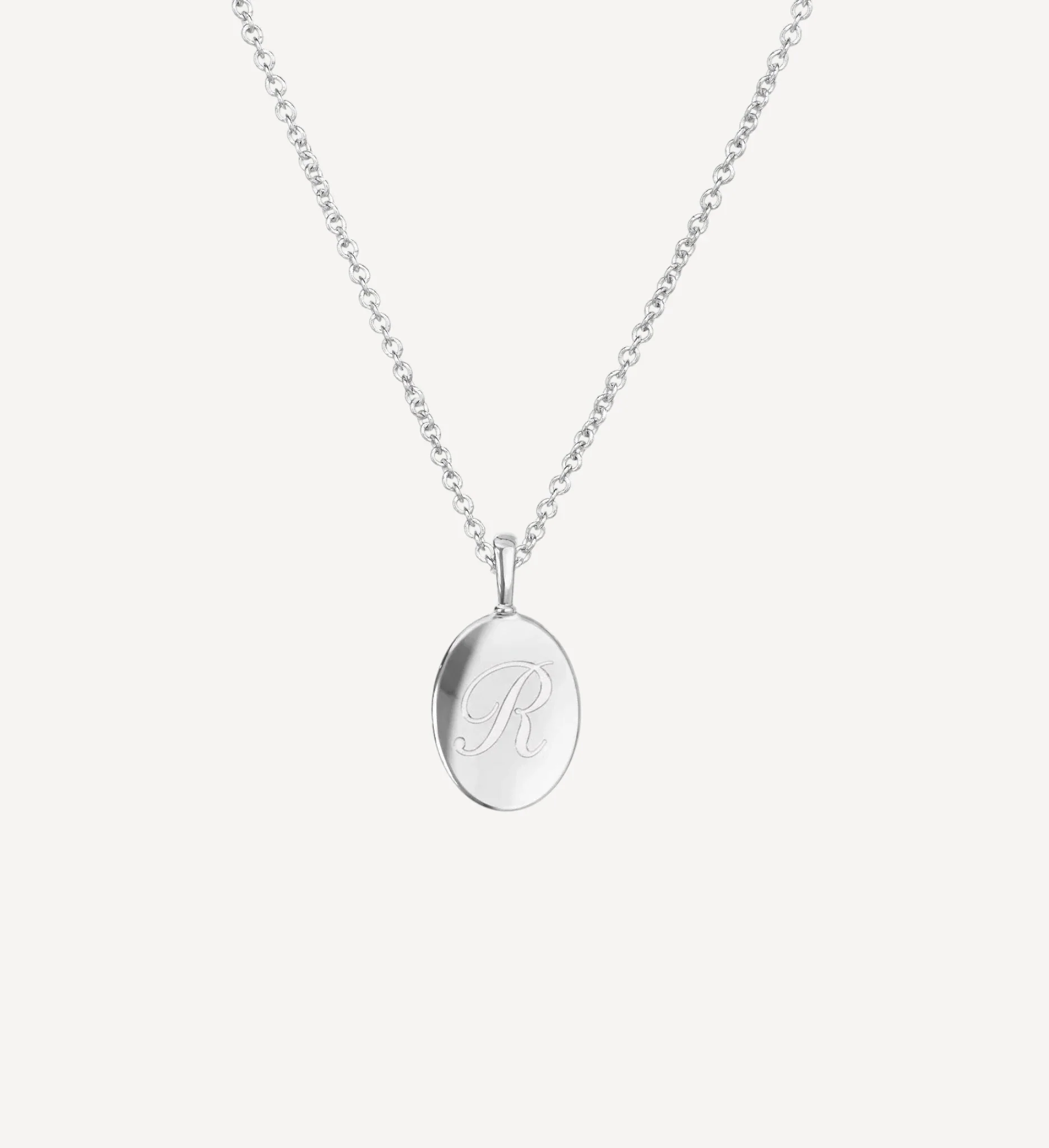 Signature Initial Necklace | Engraved Oval - Image 3