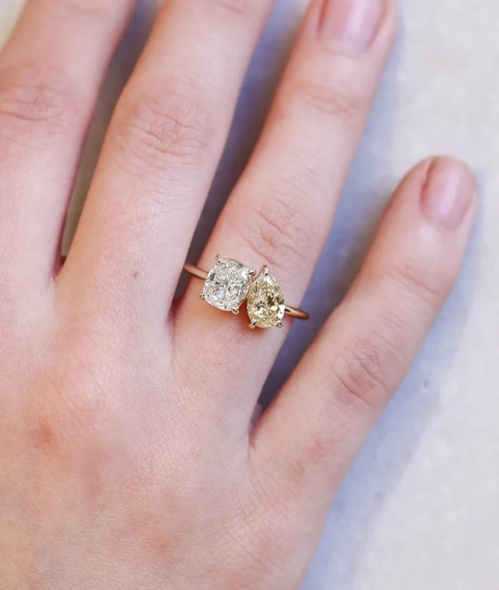 Toi et Moi | cushion & pear diamond - Image 3