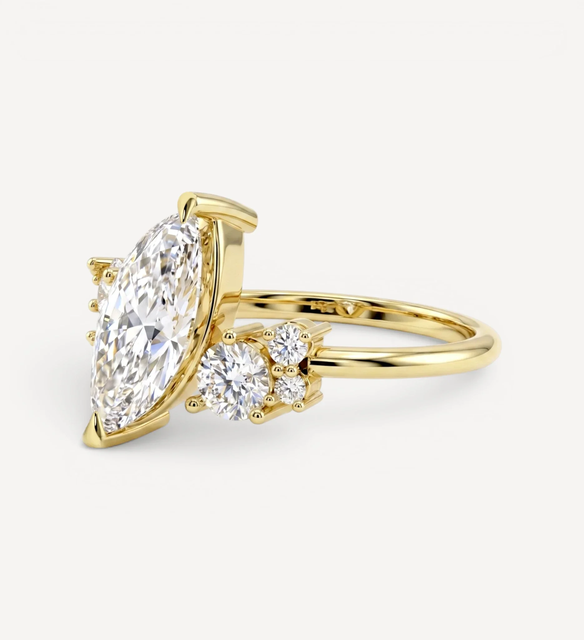 Winifred Diamond Cluster | Marquise - Image 5