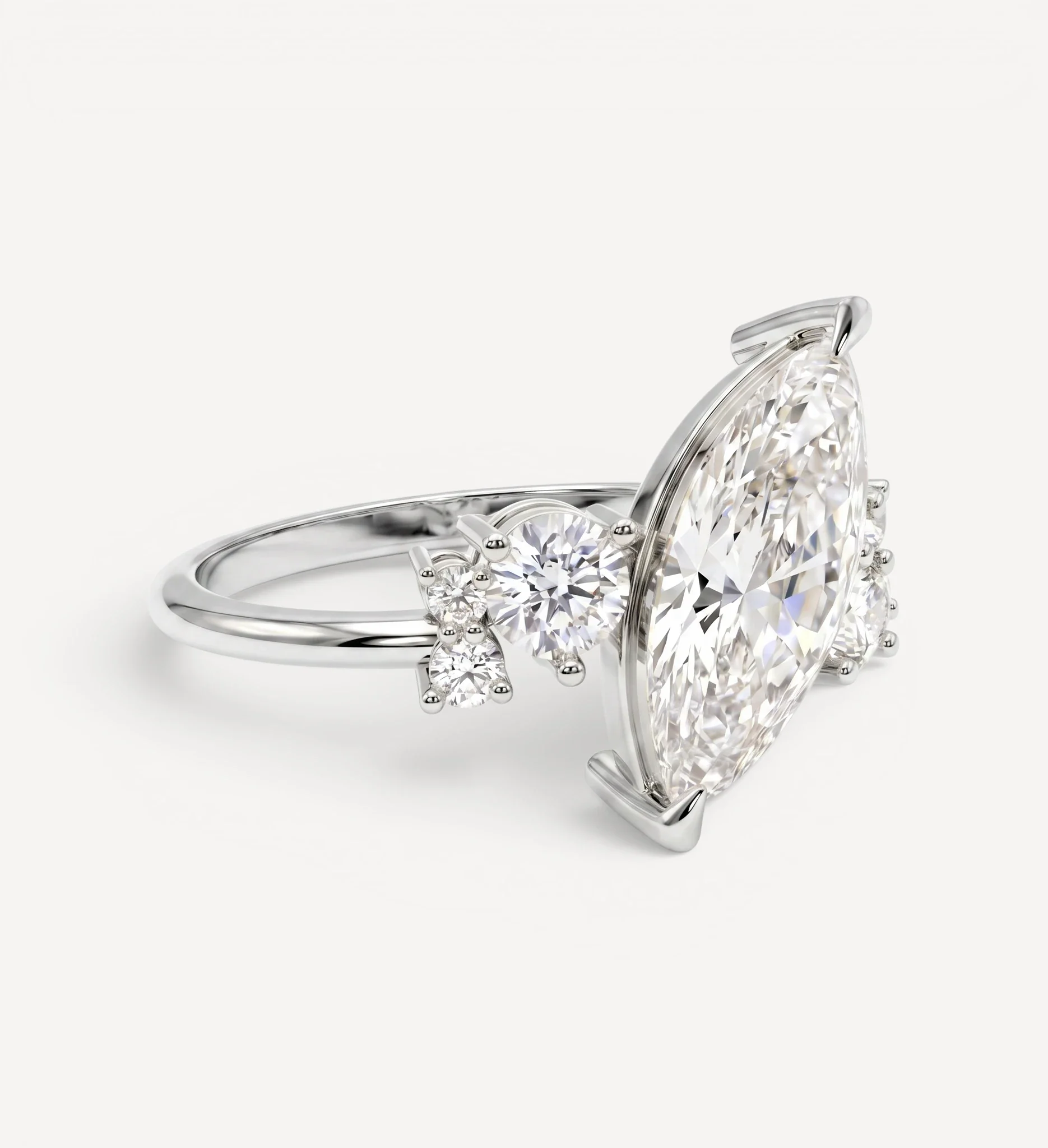 Winifred Diamond Cluster | Marquise - Image 7