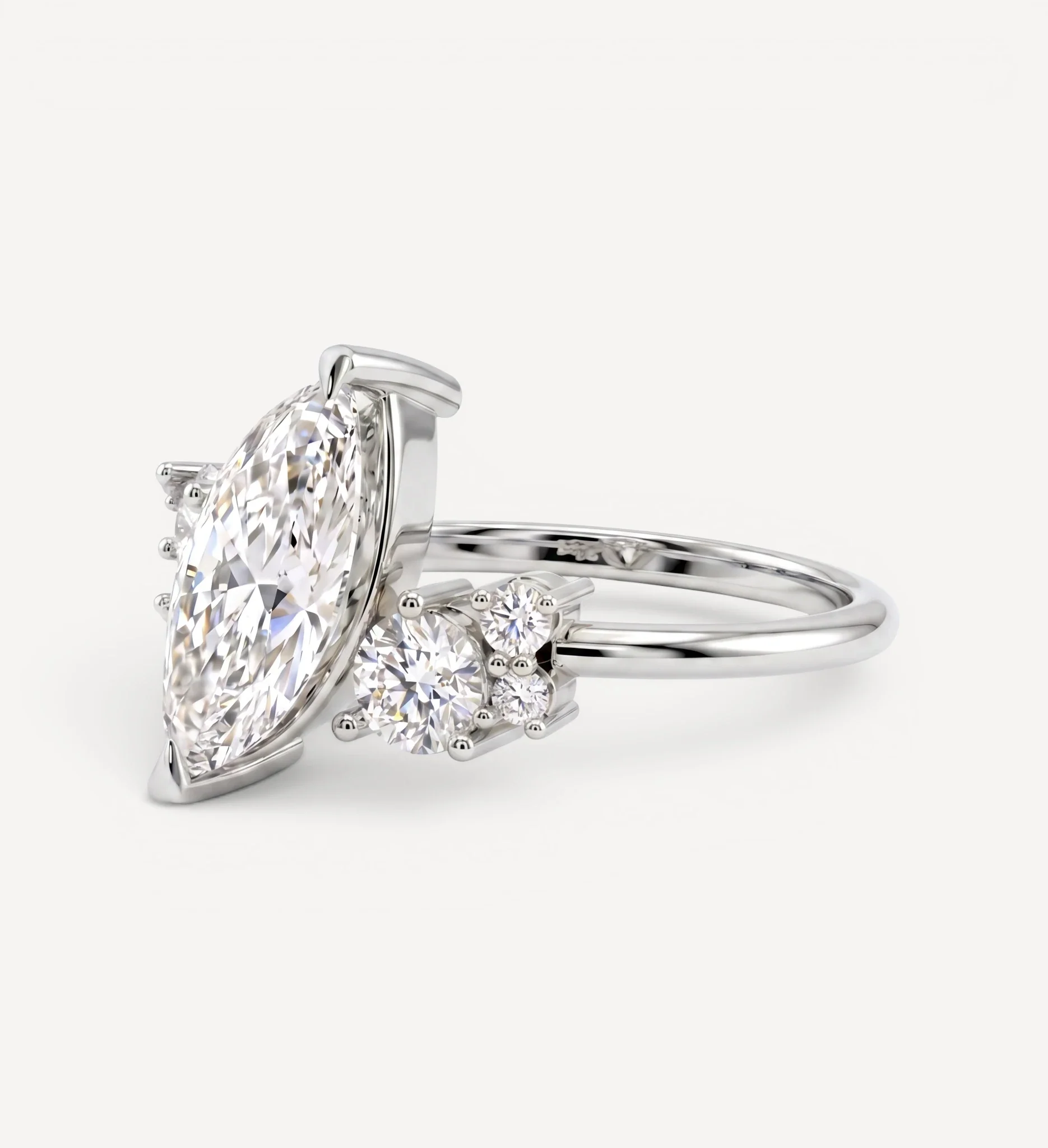 Winifred Diamond Cluster | Marquise - Image 8